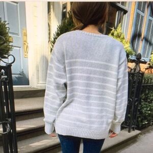 JOHN GALT/“MARTHA”BLUE-GRAY & WHITE STRIPE KNIT SWEATER/NEW